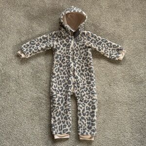 Grayson Mini Fleece Leopard Print Kids One Piece NWT